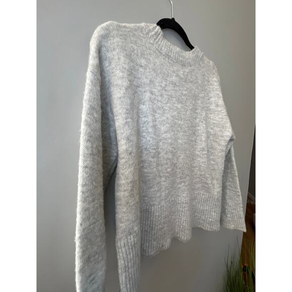 Marled Reunited Gray Knit Crewneck Sweater Large with buttons on sides - Picture 7 of 9